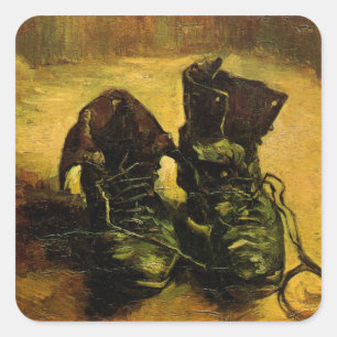 Adesivo Quadrado Um par de Calçados de Vincent van Gogh
