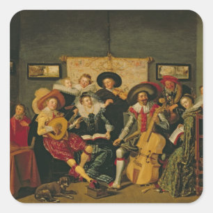 Adesivo Quadrado Um partido musical, c.1625