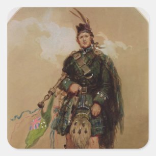 Adesivo Quadrado Um Piper do 79º Highlanders em Chobham