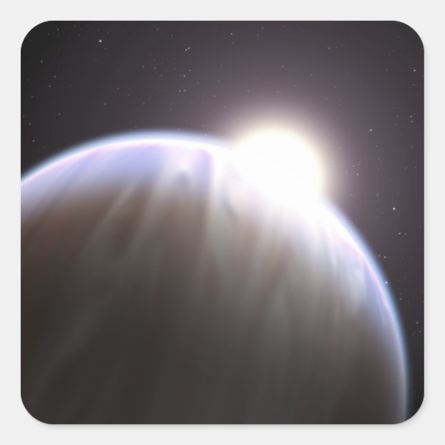 Adesivo Quadrado Um planeta extrassolar com sua estrela-mãe (Frente)
