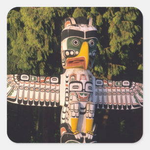 Adesivo Quadrado Um poste totêmico em Vancouver, Canadá.