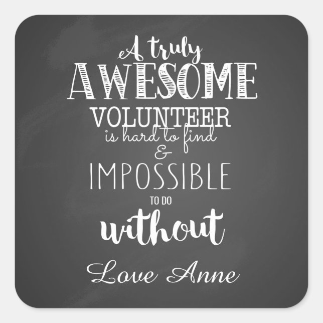 Adesivo Quadrado um presente de funcionarios voluntário verdadeiram (Frente)