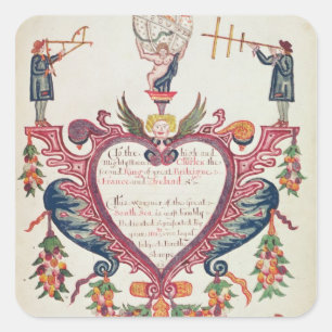 Adesivo Quadrado Um presente dedicou a Charles II por Bartholomew