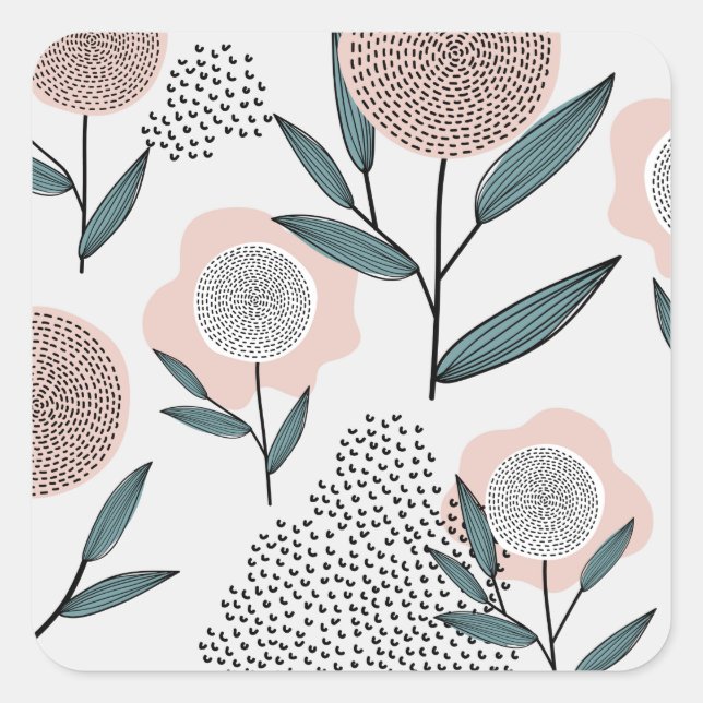 Adesivo Quadrado Um rosa (Frente)