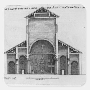 Adesivo Quadrado Um secção transversal da igreja velha do vatican