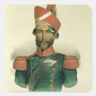 Adesivo Quadrado Um Sepoy: um soldado índio no batalhão francês
