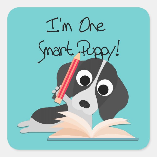 Adesivo Quadrado Um Smart Puppy (Frente)