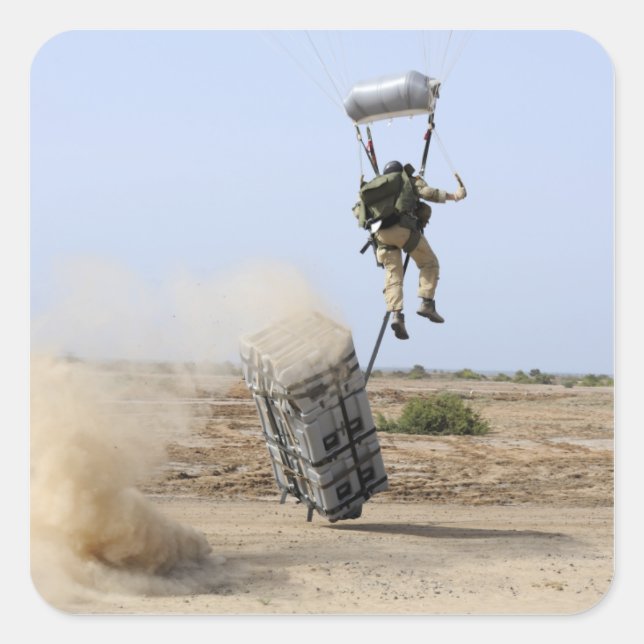 Adesivo Quadrado Um soldado cai na zona (Frente)
