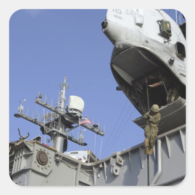 Adesivo Quadrado Um soldado de cordas rápidas (Frente)