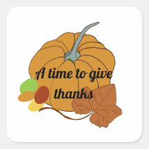 Um tempo para dar abóbora e folha de obrigados