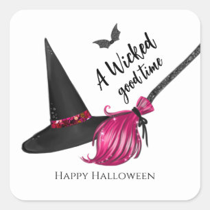 Adesivo Quadrado Um Tempo Perfeito e Malvado Feliz Halloween