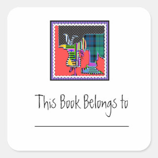 Adesivo Quadrado Um Tipo Diferente De Vinheta De Placa De Animais