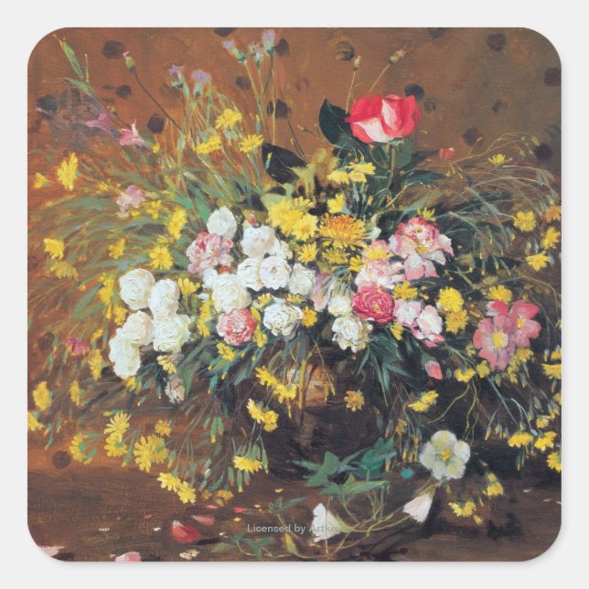 Adesivo Quadrado Um Vaso de Flores (Frente)