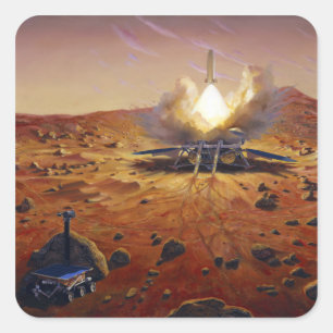 Adesivo Quadrado Um veículo em subida de Marte