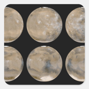 Adesivo Quadrado Um verão do Médio-Norte/inverno do sul em Marte