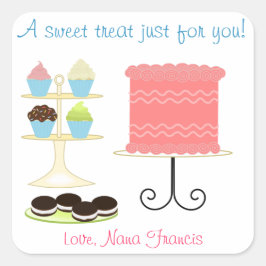 Adesivo Quadrado Um Vinheta De Banho Doce