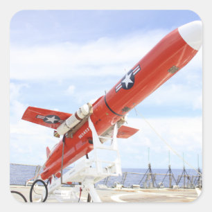 Adesivo Quadrado Um zangão de BQM-74E Chukar pronto para o