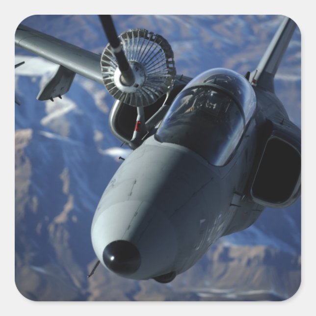 Adesivo Quadrado Uma AMX italiana é refutada por um concurso KC-10A (Frente)