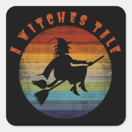 Adesivo Quadrado Uma bruxa engraçada WITCHES TALE halloween