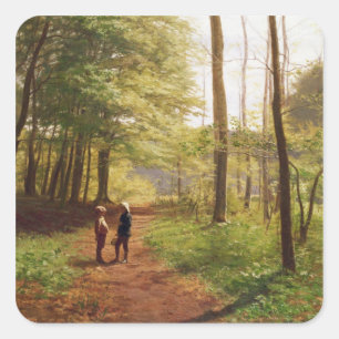Adesivo Quadrado Uma caminhada na floresta