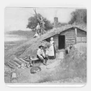 Adesivo Quadrado Uma Caverna-Moradia de Pensilvânia