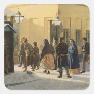 Adesivo Quadrado Uma cena da rua, fora de uma prisão, 1868