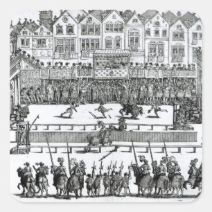 Adesivo Quadrado Uma cena Jousting