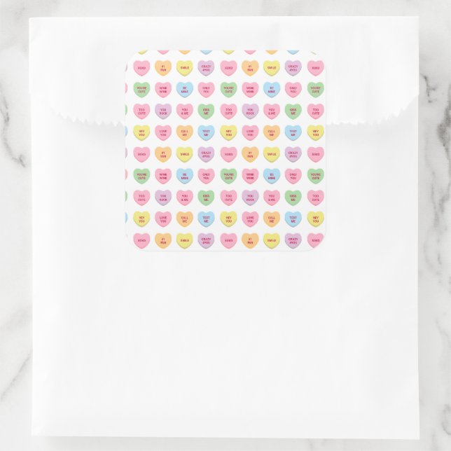 Adesivo Quadrado Uma conversa bem engraçada e personalizada, doces, (Bolsa)