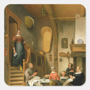 Adesivo Quadrado Uma família que diz a benevolência