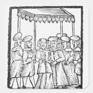 Adesivo Quadrado Uma ilustração de um casamento judaico