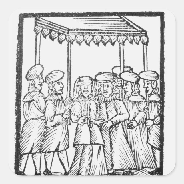 Adesivo Quadrado Uma ilustração de um casamento judeu (Frente)