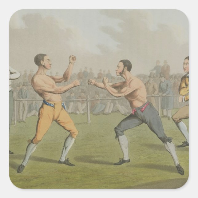 Adesivo Quadrado Uma luta do prêmio, alcançada por I. Clark, pub. p (Frente)