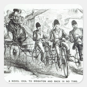 Adesivo Quadrado Uma maneira nova de viajar a Brigghton, 1864
