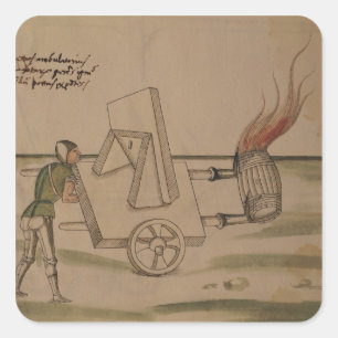 Adesivo Quadrado Uma máquina de guerra, ilustração 'de De Machin