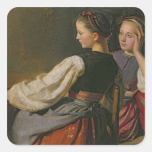 Adesivo Quadrado Uma menina de Probsteier, 1844