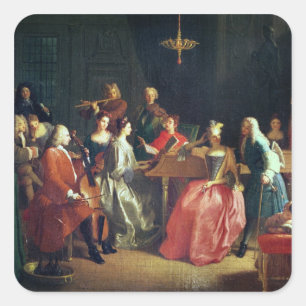 Adesivo Quadrado Uma noite musical (óleo em canvas)