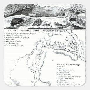 Adesivo Quadrado Uma opinião de perspectiva do lago George