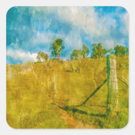 Adesivo Quadrado Uma paisagem pastoral mágica