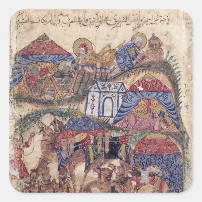 Adesivo Quadrado Uma Parada de Caravana, de "O Maqamat" por (Frente)