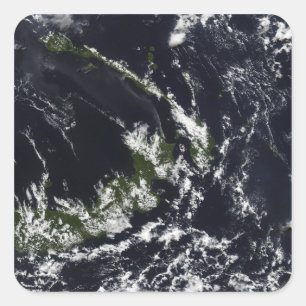 Adesivo Quadrado Uma pena vulcânica do caldera de Rabaul