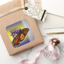 Adesivo Quadrado Uma Pequena Borboleta Doce