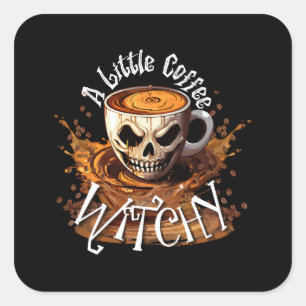 Adesivo Quadrado Uma Pequena Bruxa de Café