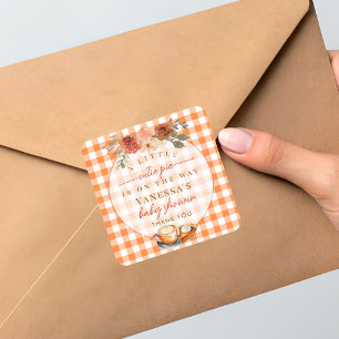 Adesivo Quadrado Uma Pequena Cutia Fatura Floral De Pizza Parecia C