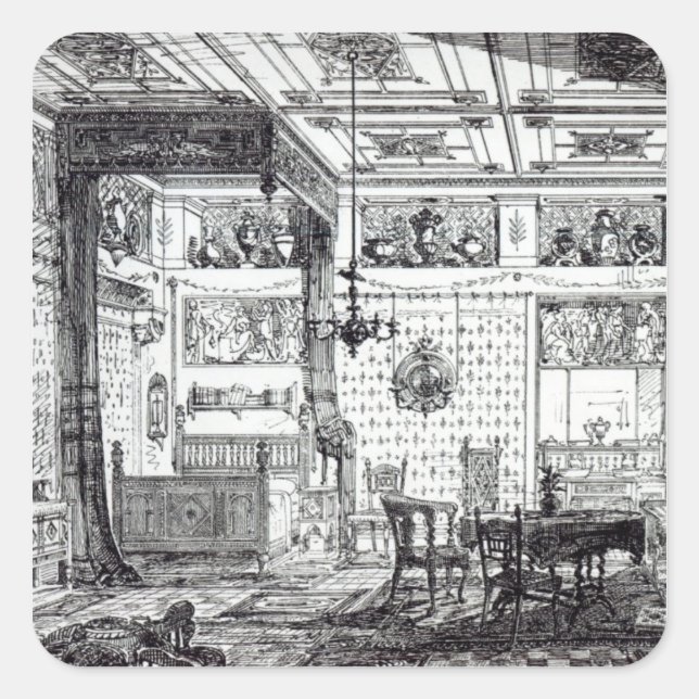 Adesivo Quadrado Uma Sala De Cama (Frente)