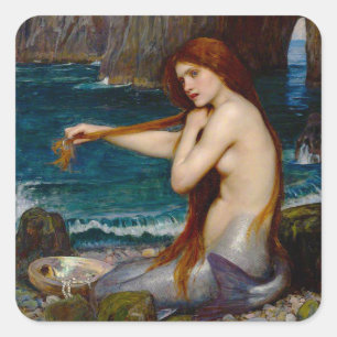 Adesivo Quadrado Uma Sereia, c. 1900 por John Waterhouse