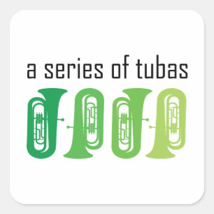 Adesivo Quadrado Uma Série de Tubas