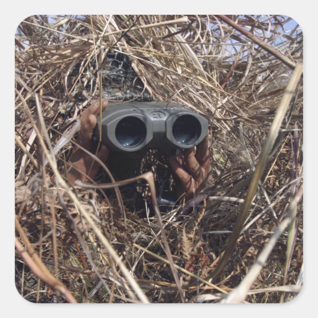 Adesivo Quadrado Uma técnica de observação de observador de escuta  (Frente)