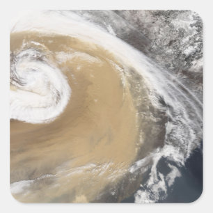 Adesivo Quadrado Uma tempestade da poeira do asiático cruza o