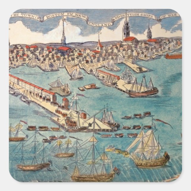 Adesivo Quadrado Uma visão de parte da cidade de Boston (Frente)