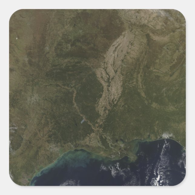 Adesivo Quadrado Uma visão sem nuvens do sul dos Estados Unidos (Frente)